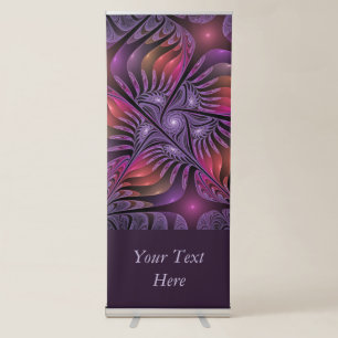 Colorful Fantasy Abstract Modern Art Purple Text Retractable Banner