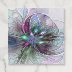 Colorful Fantasy Abstract Modern Flower Custom Favor Tags
