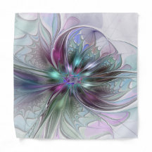 Colorful Fantasy Abstract Modern Fractal Flower