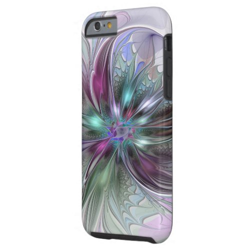 Colorful Fantasy Abstract Modern Fractal Flower Tough iPhone 6 Case