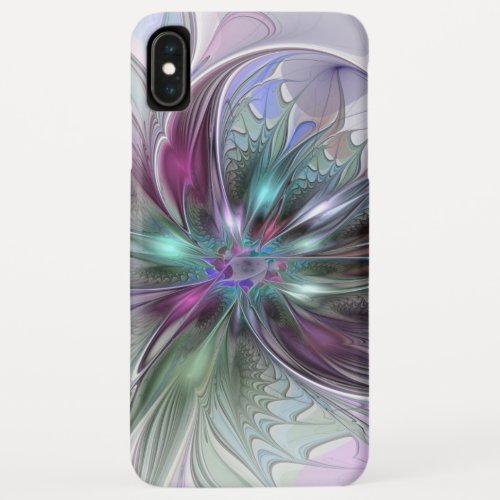 Colorful Fantasy Abstract Modern Fractal Flower iPhone XS Max Case