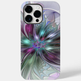Colorful Fantasy Abstract Modern Fractal Flower Case-Mate iPhone 14 Pro Max Case
