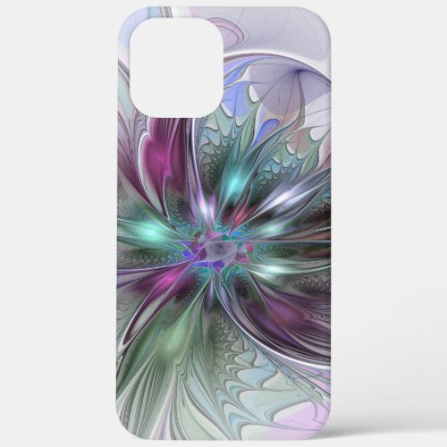 Colorful Fantasy Abstract Modern Fractal Flower iPhone 12 Pro Max Case