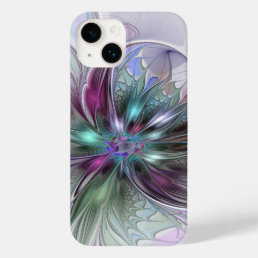 Colorful Fantasy Abstract Modern Fractal Flower Case-Mate iPhone 14 Case