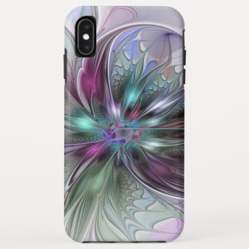 Colorful Fantasy Abstract Modern Fractal Flower iPhone XS Max Case