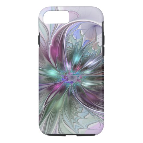 Colorful Fantasy Abstract Modern Fractal Flower iPhone 87 Case