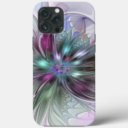 Colorful Fantasy Abstract Modern Fractal Flower iPhone 13 Pro Max Case