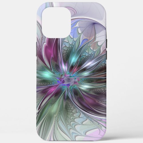Colorful Fantasy Abstract Modern Fractal Flower iPhone 12 Pro Max Case