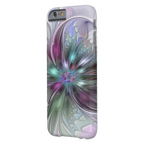 Colorful Fantasy Abstract Modern Fractal Flower Barely There iPhone 6 Case