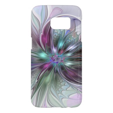 Colorful Fantasy Abstract Modern Fractal Flower Samsung Galaxy S7 Case