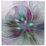 Colorful Fantasy Abstract Modern Fractal Flower Cloth Napkin
