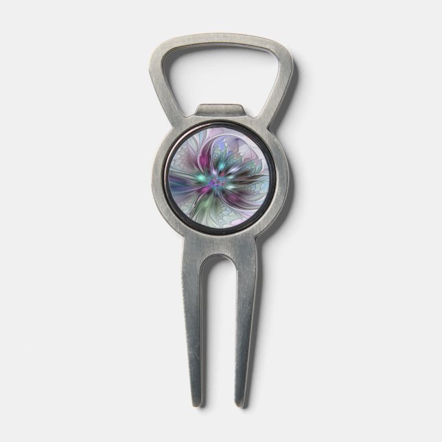 Colorful Fantasy Abstract Modern Fractal Flower Divot Tool (Composite)