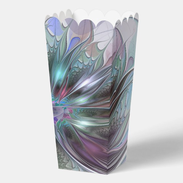 Colorful Fantasy Abstract Modern Fractal Flower Favor Boxes (Front)