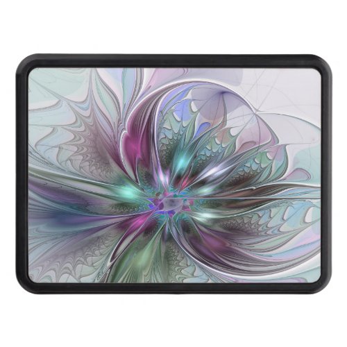Colorful Fantasy Abstract Modern Fractal Flower Hitch Cover