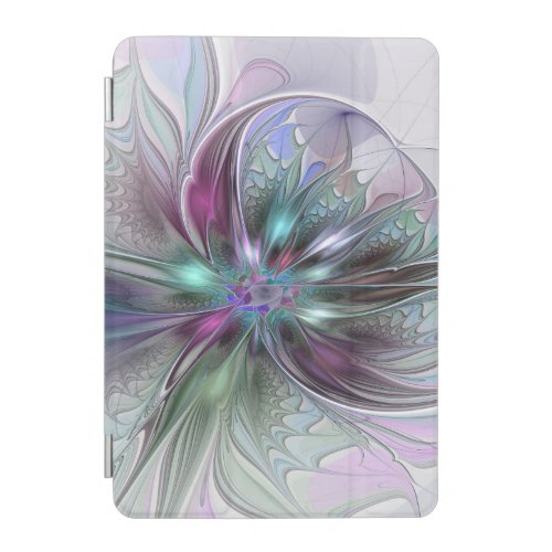 Colorful Fantasy Abstract Modern Fractal Flower iPad Mini Cover