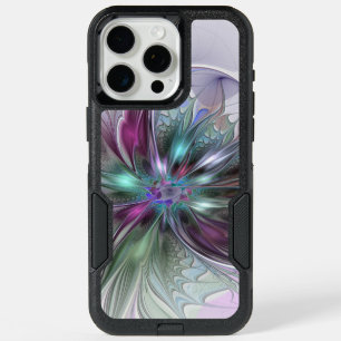 Colorful Fantasy Abstract Modern Fractal Flower iPhone 15 Pro Max Case