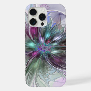Colorful Fantasy Abstract Modern Fractal Flower iPhone 15 Pro Max Case