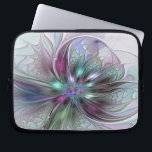 Colorful Fantasy Abstract Modern Fractal Flower Laptop Sleeve<br><div class="desc">Colorful and magical.
Design for your laptop sleeve and more.</div>