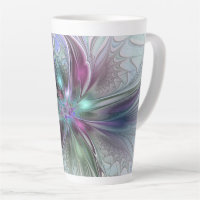 Colorful Fantasy Abstract Modern Fractal Flower