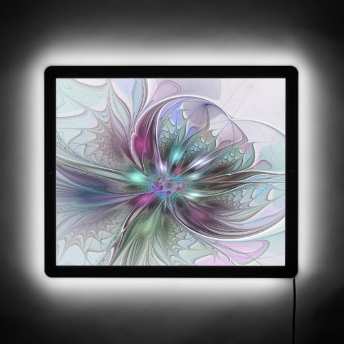 Colorful Fantasy Abstract Modern Fractal Flower LED Sign