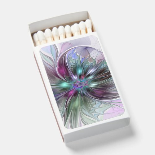 Colorful Fantasy Abstract Modern Fractal Flower Matchboxes