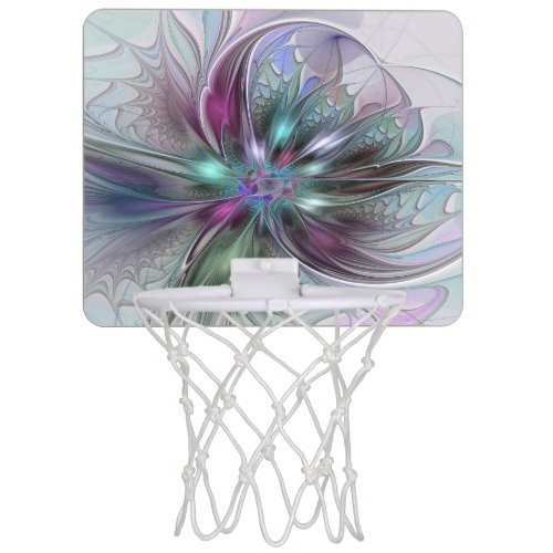 Colorful Fantasy Abstract Modern Fractal Flower Mini Basketball Hoop
