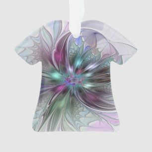 Colorful Fantasy Abstract Modern Fractal Flower Ornament