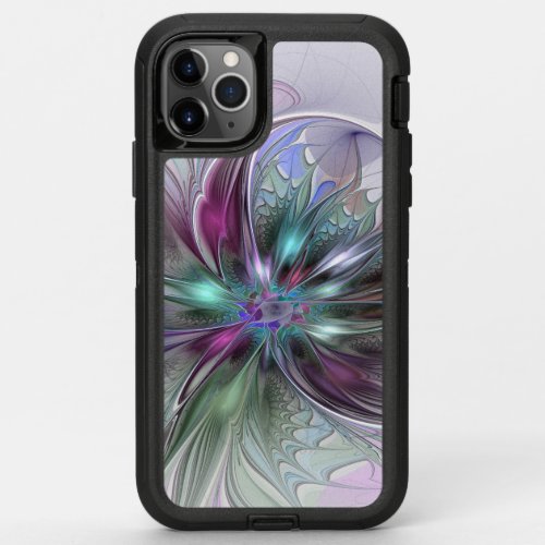 Colorful Fantasy Abstract Modern Fractal Flower OtterBox Defender iPhone 11 Pro Max Case