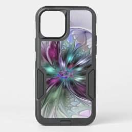 Colorful Fantasy Abstract Modern Fractal Flower OtterBox Commuter iPhone 12 Case