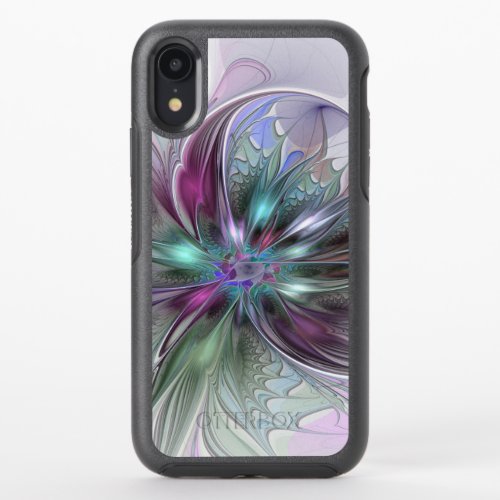 Colorful Fantasy Abstract Modern Fractal Flower OtterBox Symmetry iPhone XR Case