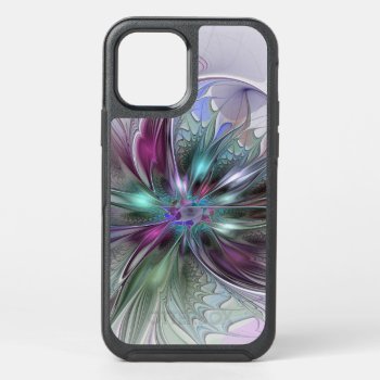Colorful Fantasy Abstract Modern Fractal Flower Otterbox Symmetry Iphone 12 Case by GabiwArt at Zazzle