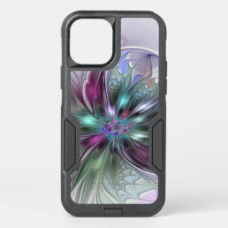 Colorful Fantasy Abstract Modern Fractal Flower OtterBox Commuter iPhone 12 Pro Case