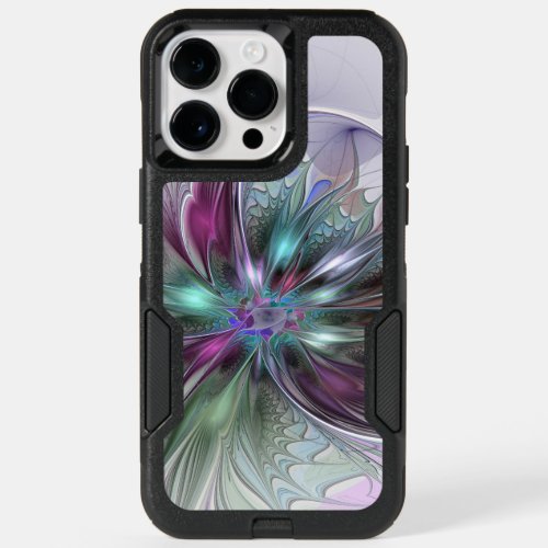 Colorful Fantasy Abstract Modern Fractal Flower OtterBox iPhone 14 Pro Max Case