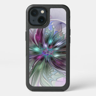 Colorful Fantasy Abstract Modern Fractal Flower iPhone 13 Case