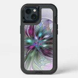 Colorful Fantasy Abstract Modern Fractal Flower iPhone 13 Case