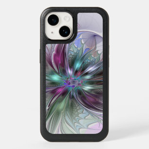 Colorful Fantasy Abstract Modern Fractal Flower OtterBox iPhone 14 Case