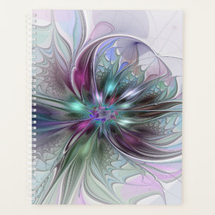 Colorful Fantasy Abstract Modern Fractal Flower Planner