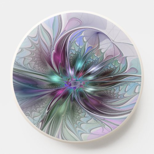 Colorful Fantasy Abstract Modern Fractal Flower PopSocket