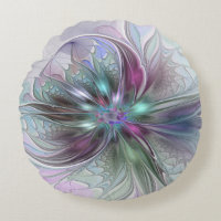 Colorful Fantasy Abstract Modern Fractal Flower