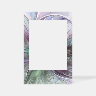 Colorful Fantasy Abstract Modern Fractal Flower Selfie Frame