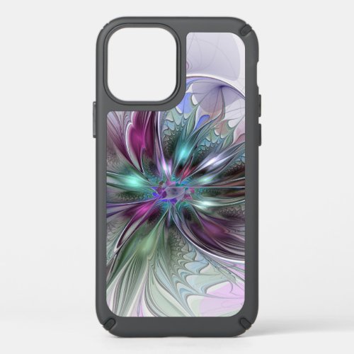Colorful Fantasy Abstract Modern Fractal Flower Speck iPhone 12 Case