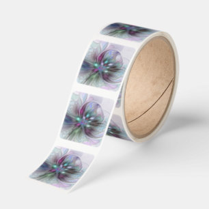 Colorful Fantasy Abstract Modern Fractal Flower Square Sticker