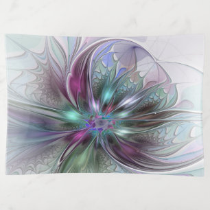 Colorful Fantasy Abstract Modern Fractal Flower Trinket Tray