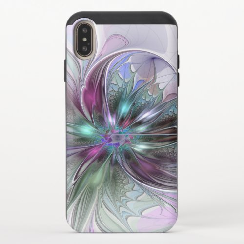 Colorful Fantasy Abstract Modern Fractal Flower iPhone XS Max Slider Case