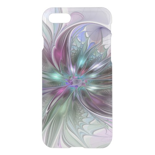 Colorful Fantasy Abstract Modern Fractal Flower iPhone SE87 Case