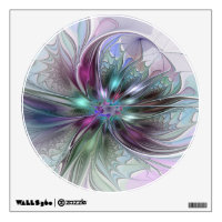 Colorful Fantasy Abstract Modern Fractal Flower