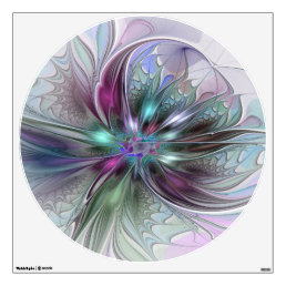 Colorful Fantasy Abstract Modern Fractal Flower Wall Decal