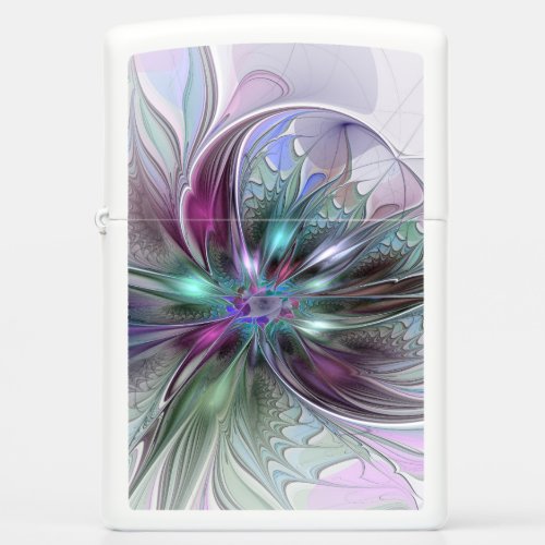 Colorful Fantasy Abstract Modern Fractal Flower Zippo Lighter