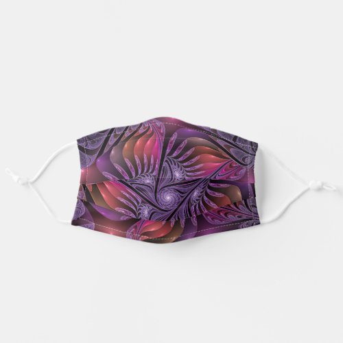Colorful Fantasy Abstract Modern Purple Fractal Adult Cloth Face Mask