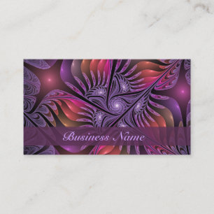 Colorful Fantasy Abstract Modern Purple Fractal Business Card